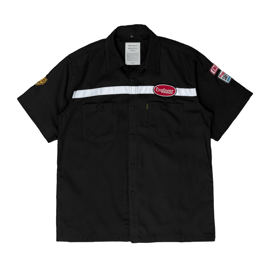 WORKSHIRT SHORT KEMEJA KERJA REFLEKTOR PATCH LENGAN PENDEK BY ENGINEER WORKWEAR