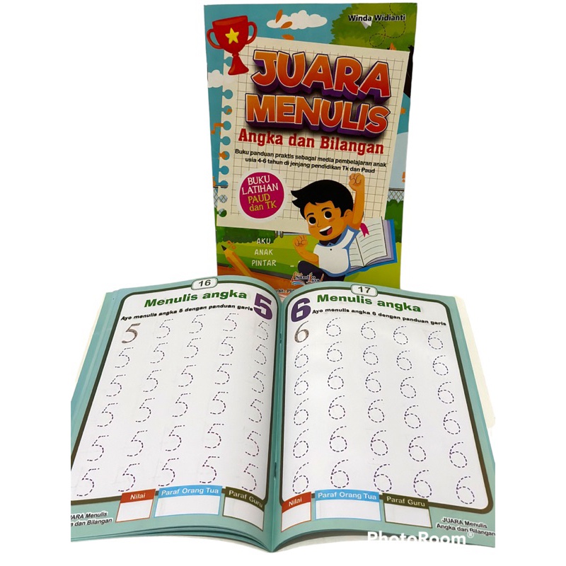 Buku Anak Juara Menulis Angka Dan Bilangan / Panduan Belajar Anak Usia 4-6 Tahun Untuk TK dan Paud - TBS