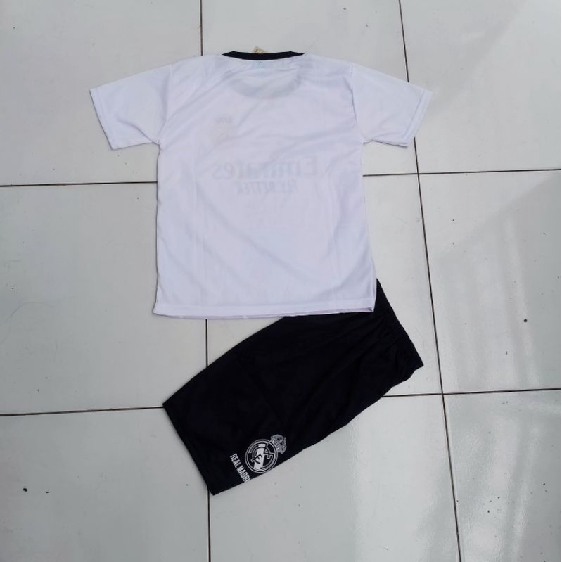 SABLON NAMA NOMER/ setelan Baju Bola Madrid putih Baju Olahraga SepakBola Anak Laki Laki 0-13 Tahun