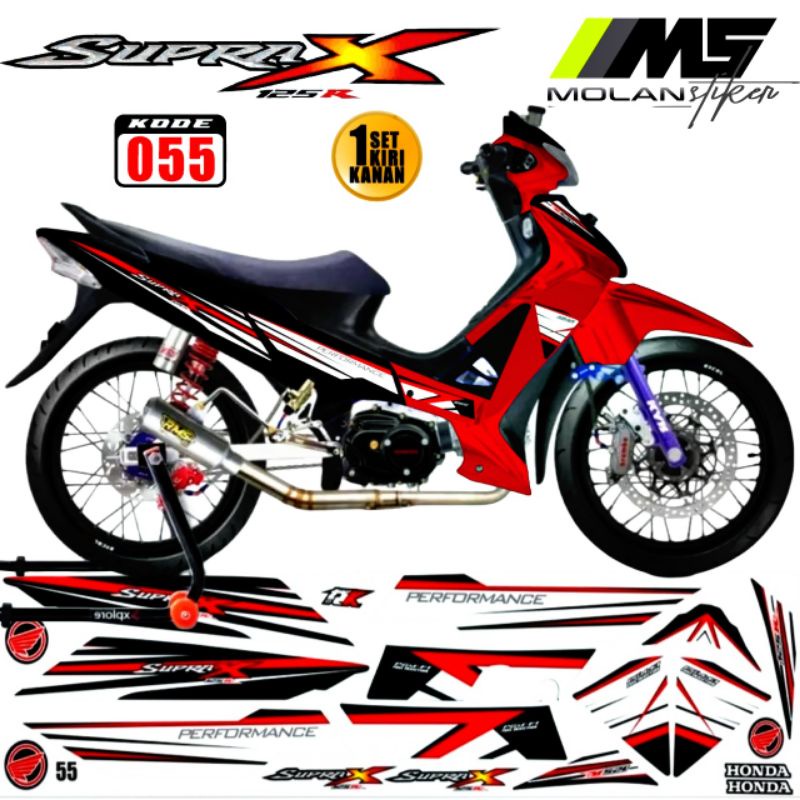 Decal Sticker Striping Variasi Supra X 125 R 2007-2013 Honda Supra X 125 R 2005-2007 Supra X 125 Bat