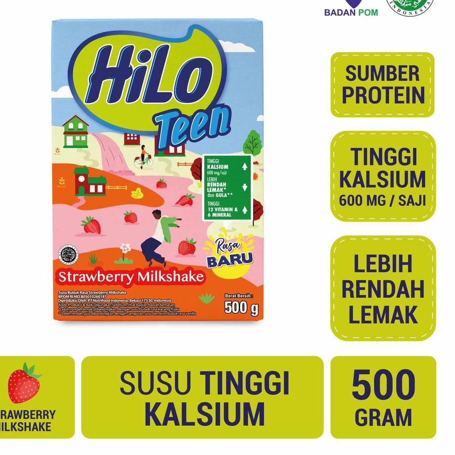 

☈ HiLo Teen Strawberry Milkshake 500 gram – Susu Tinggi Kalsium ♛