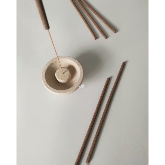 kavya natural sandstone incense stick holder tempat dupa batu alam
