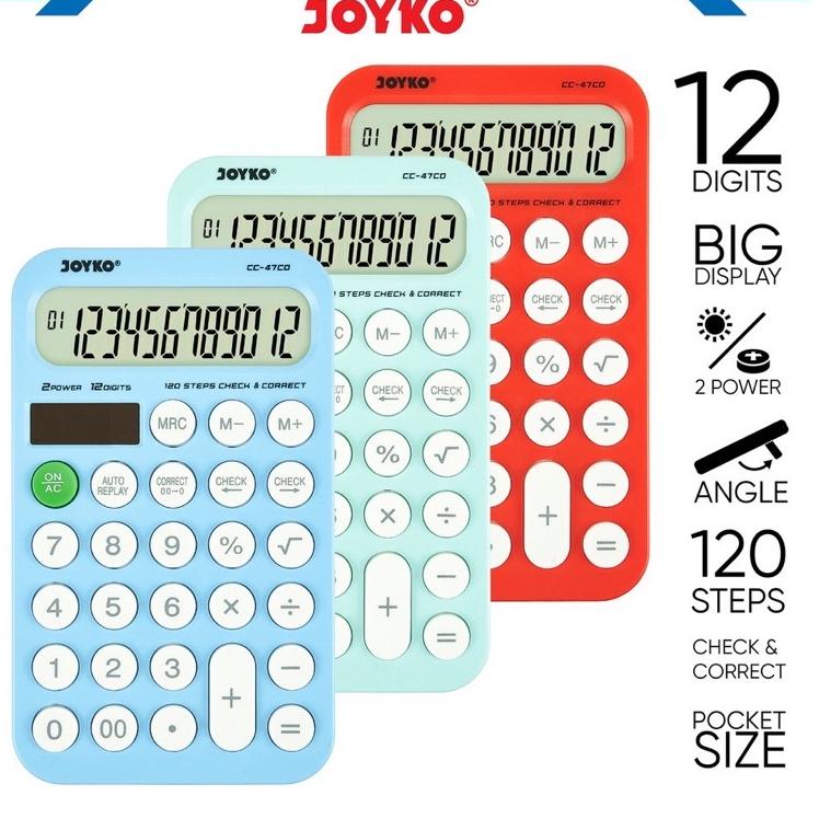 

E38 Calculator Kalkulator Joyko CC-47CO 12 Digits Check Correct READY STOCK €