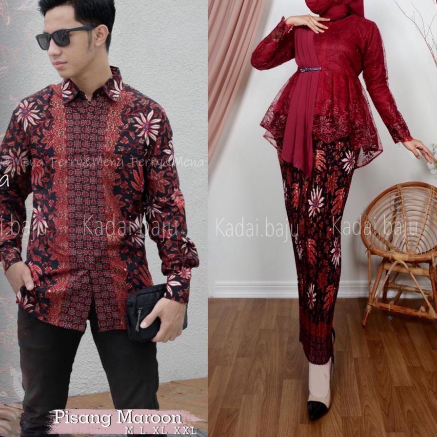 ❆  / Set couple kebaya aurora selendang Brokat tile bordir / Kebaya Couple Pesta / Couple Batik / Co
