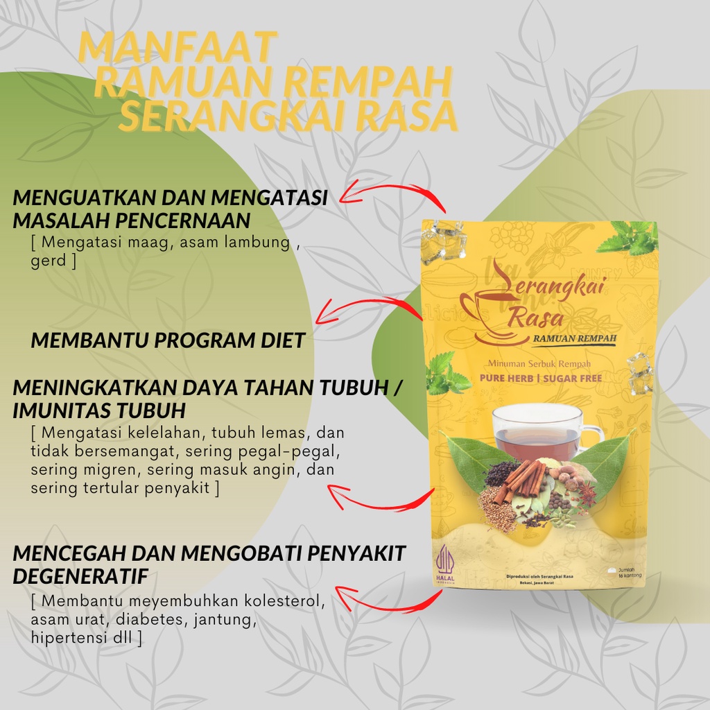 

[ pouch Kuning ] Teh Detox Teh celup Rempah JSR Imunitas Ramuan Rempah Serangkai Rasa