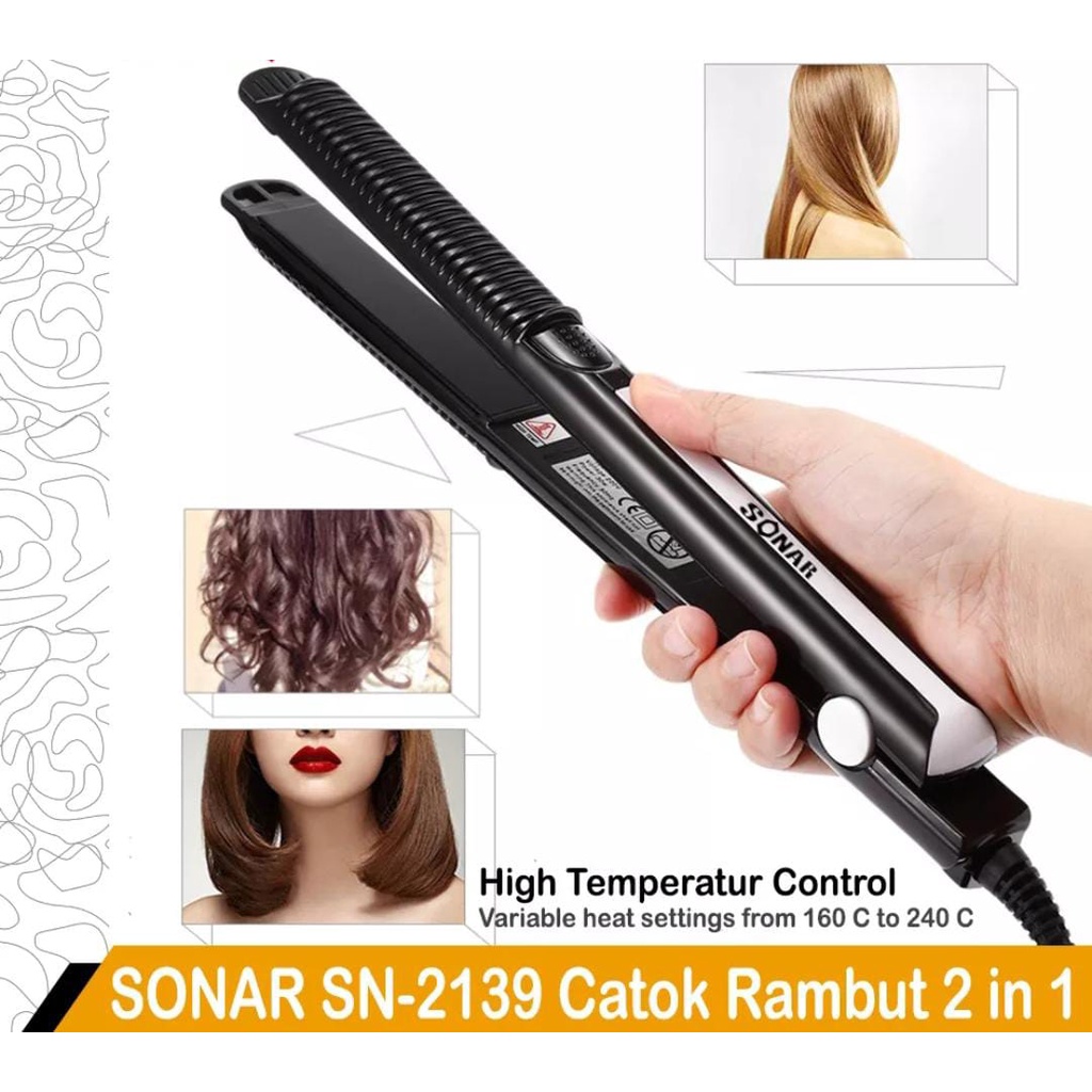 Catokan Rambut Sonar SN-2139 Alat Catokan rambut catok pelurus Profesional Temperatur suhu