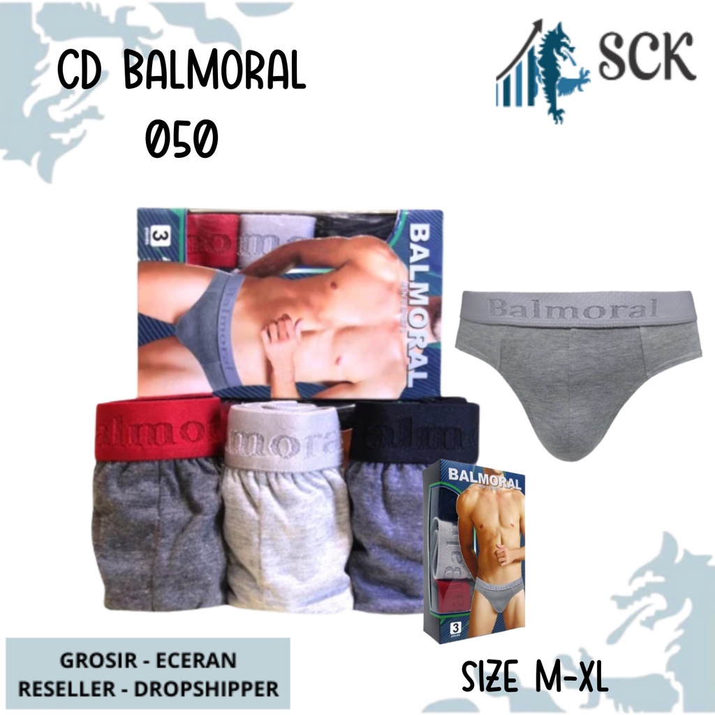 [ISI 3] CD Pria BALMORAL 050 Karet Boxer / Pakaian Dalam Cowok / Olahraga - sckmenwear GROSIR