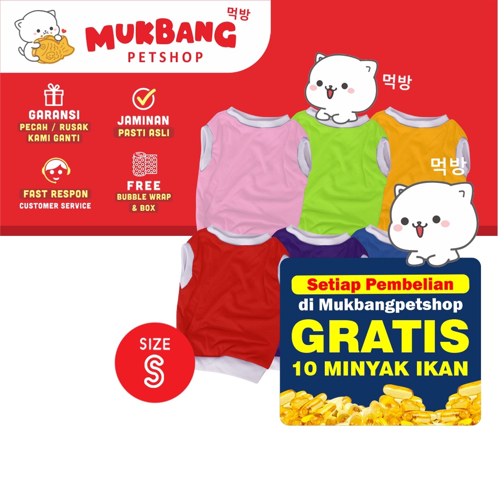 Baju Kucing Puppy Buki Tank Polos Size S