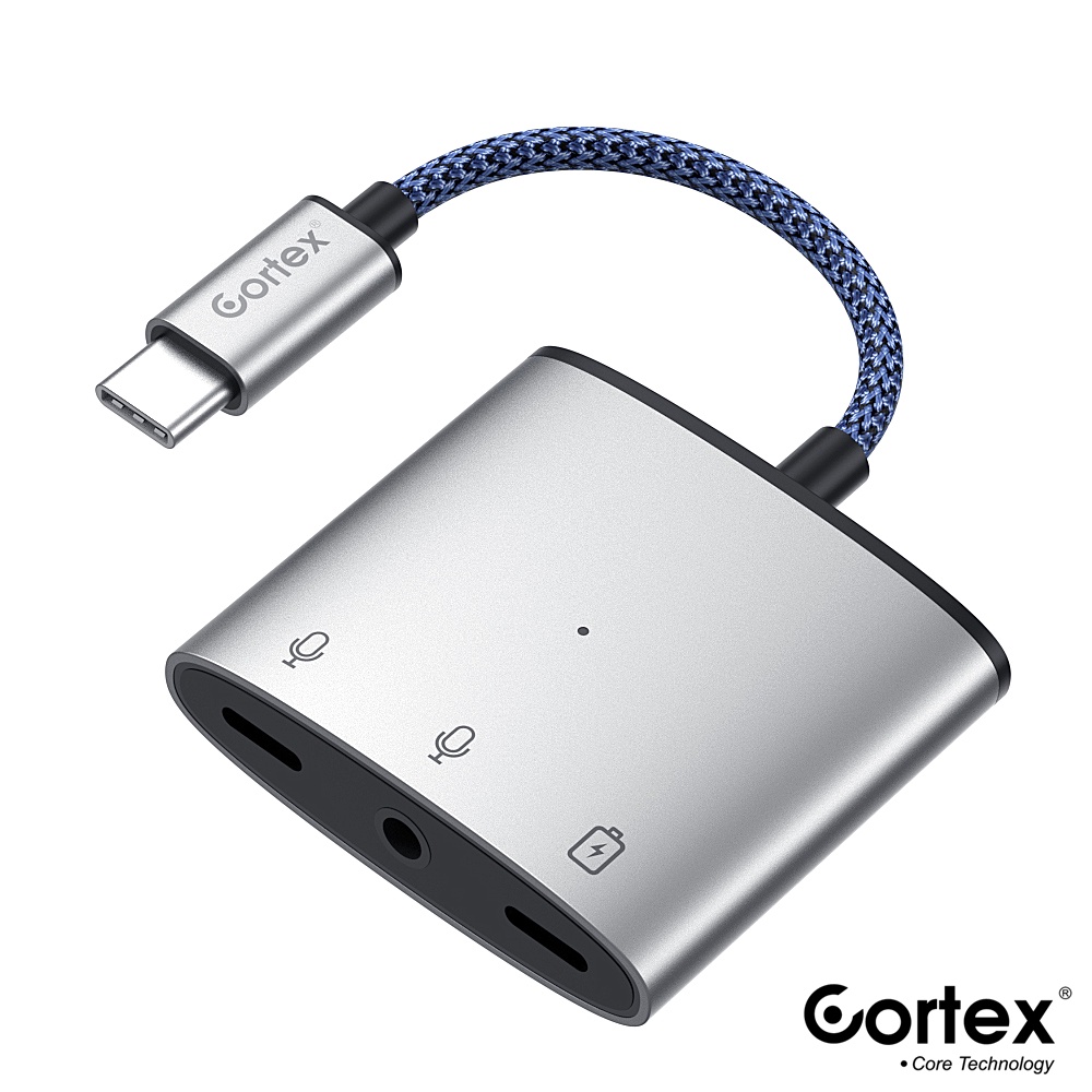 Cortex MH335 USB-C Splitter 3in1 Type-C to Charging + 3.5mm Audio + Type-C Audio Open Mic 60W Charging Adapter