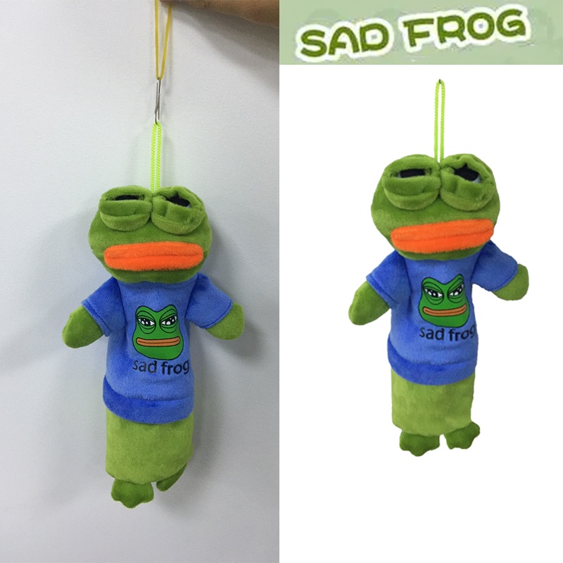 26 cm Pepe The Frog Plush Pencil Case Liontin Boneka Boneka Lembut Hadiah Anak