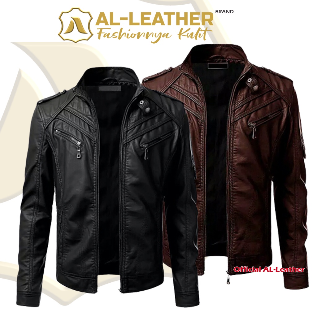 AL-Leather  Jaket Motor Kulit Pria Anti Air dan Angin Model Cruz Racing / Jaket Touring motor Pria [ 4 Model ]