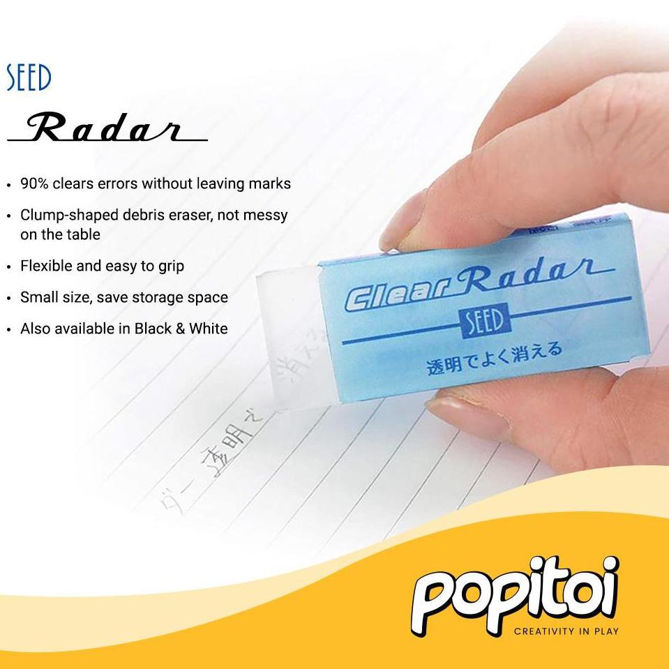 

F91 SEED Radar Plastic Eraser Penghapus Pensil Plastik PVC Clear Black S-60 S-100 HOT ƒ
