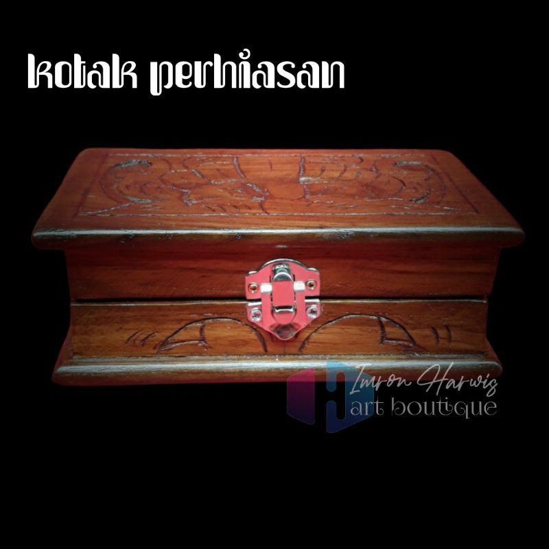 Kotak Tempat Perhiasan Pusaka Jimat Mustika Box Kayu Ukir mini