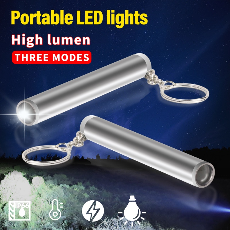 Mini High Lumen Jarak Jauh Lampu Flash LED Rumah Tangga Portabel Hemat Energi Senter Genggam Dengan Gantungan Kunci Untuk Hiking Camping Survival Emergency Ultra-Bright Torch