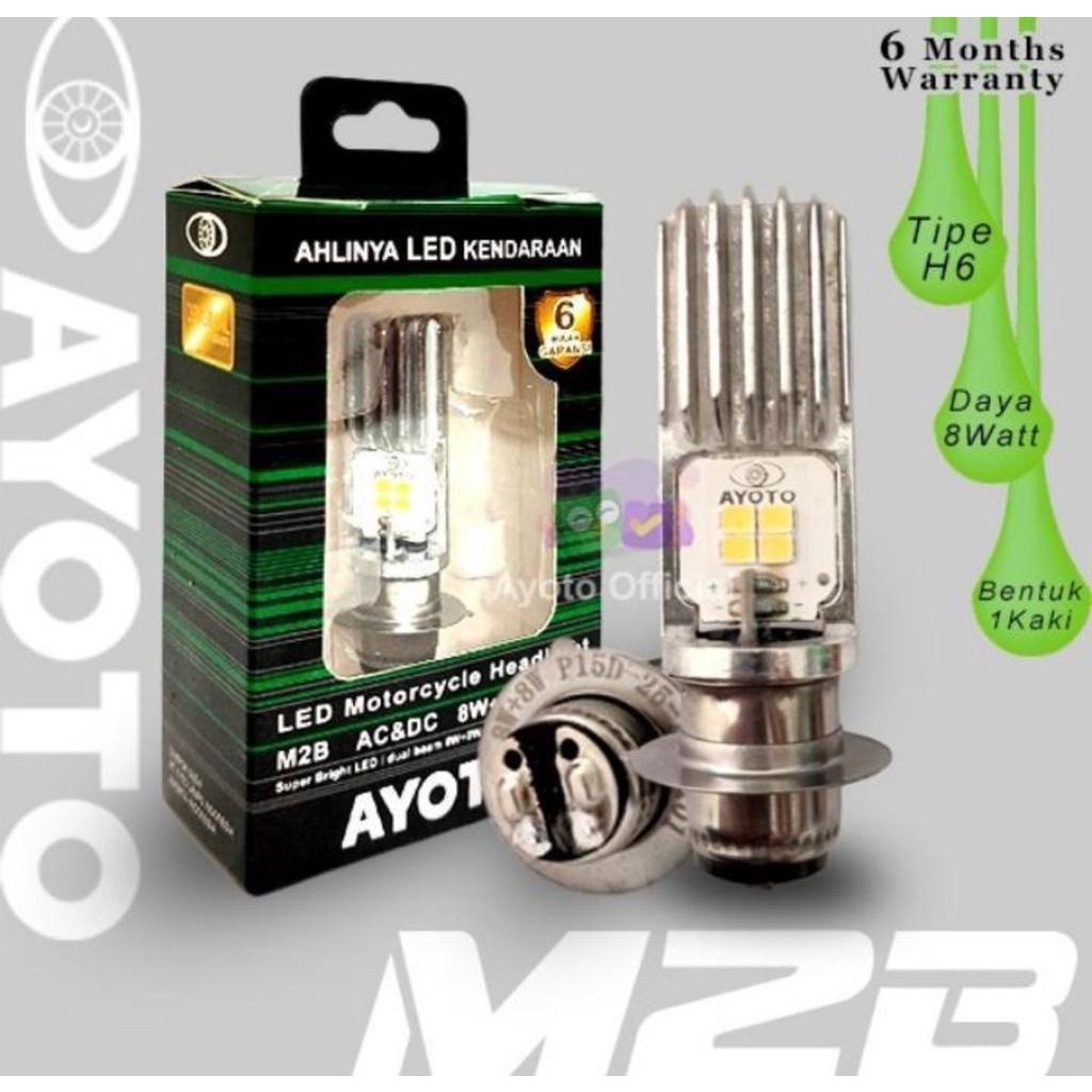 PROMO AYOTO LAMPU DEPAN MOTOR LED M2B H6 AC&amp;DC MOTOR MATIC DAN BEBEK