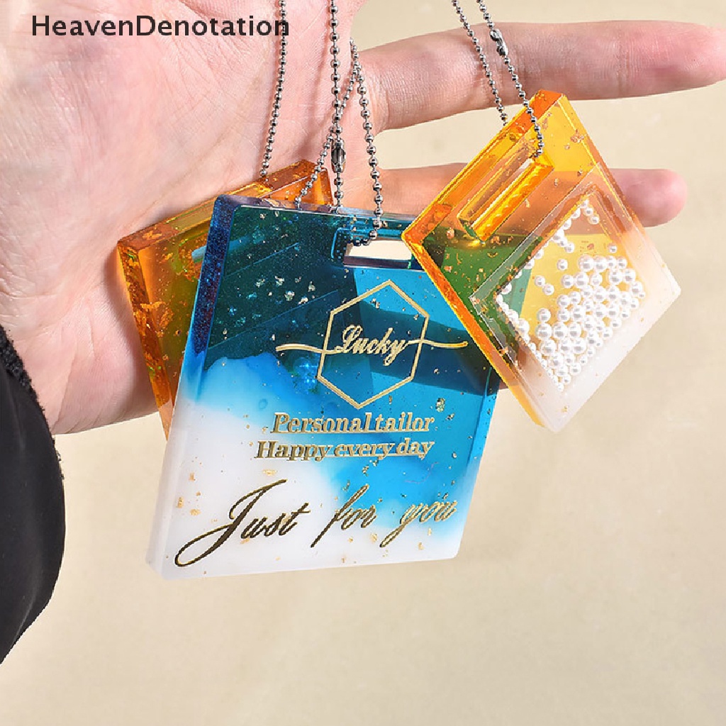 [HeavenDenotation] Diy Foto Kristal Epoxy Resin Cetakan Persegi Panjang Cinta Hati Tag Kupu-Kupu Gantung Tag Kunci Gantungan Liontin Cetakan Silikon HDV