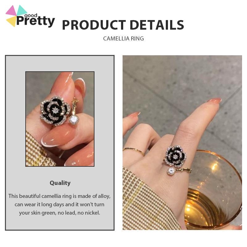 Cincin Camellia Berlian Aksesori Cincin Mewah Wanita - PD