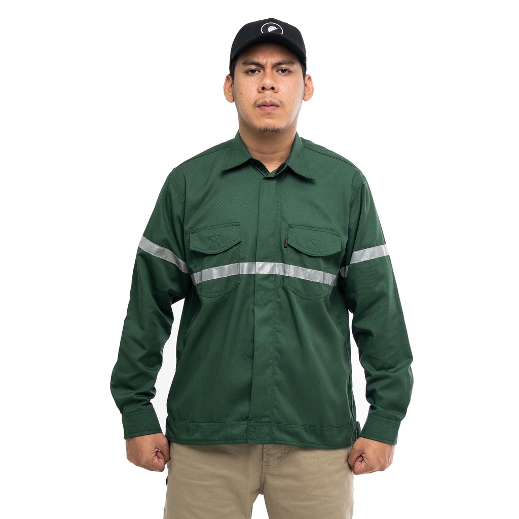 BREAKER LS REFLEKTOR WORKSHIRT-KEMEJA KERJA LENGAN PANJANG REFLEKTOR UNISEX