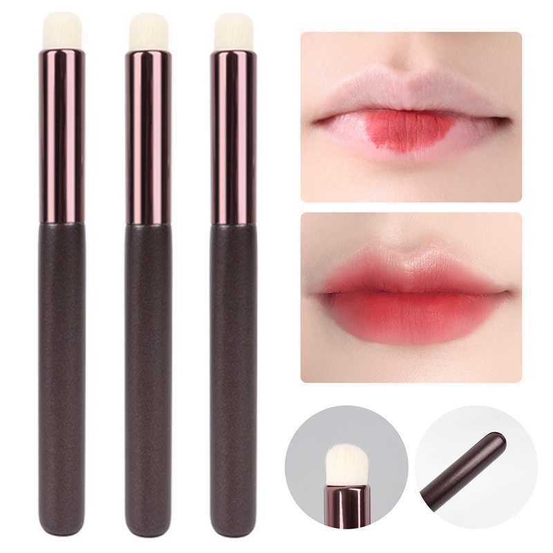 Kuas Bibir Kepala Bulat Multifungsi/Concealer Lipstik Oles Makeup Brushes Dengan Kotak Debu