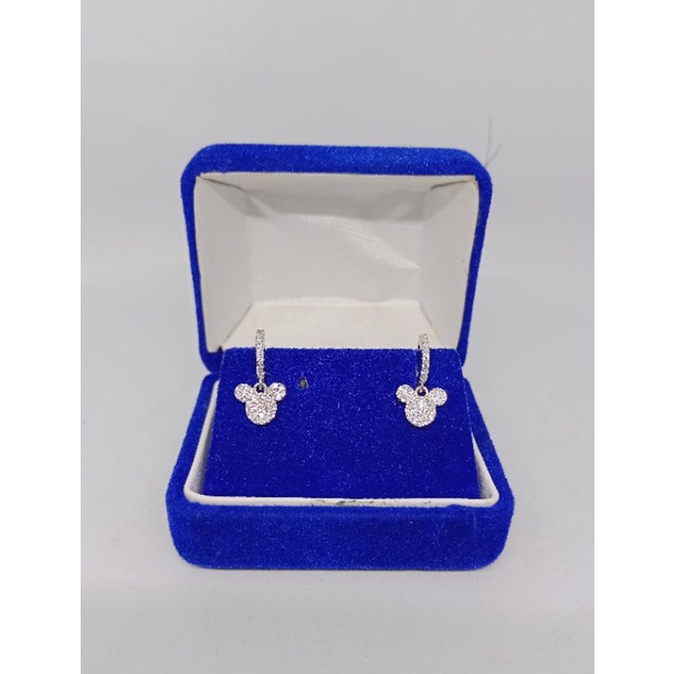 anting jepit perak asli lapis emas/anting jepit gantungan mickeymouse/anting asli silver 925/anting anak fashion