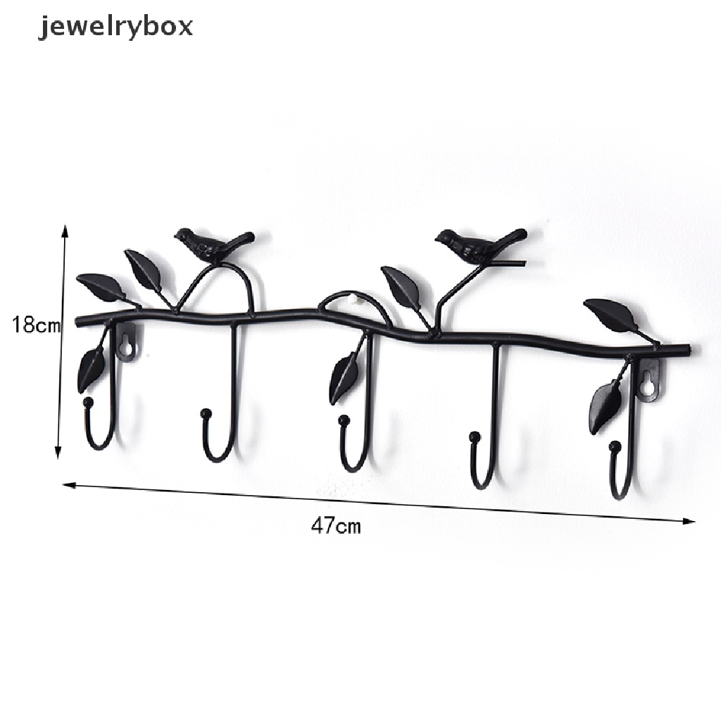 [jewelrybox] Retro 5kait Besi Tempa Bentuk Burung hook Daun Dinding Gamis Gantungan Kunci coat holder Butik