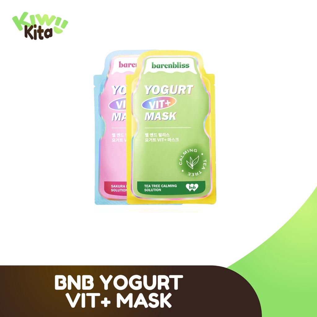 KIWI KITA - BNB barenbliss Yogurt Vit+ Mask - Calming Sheet Mask Korea Essence Serum Masker Wajah Skincare 25ml