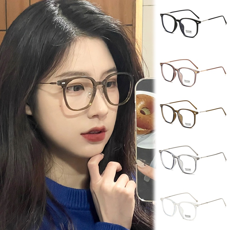 [Hot Sale] Frame Besar Anti Silau Sinar UV Kacamata Pria Ringan Gaming Kacamata Baca Wanita Bulat Anti Mata Eyetrain Fashion Blue Light Blocking