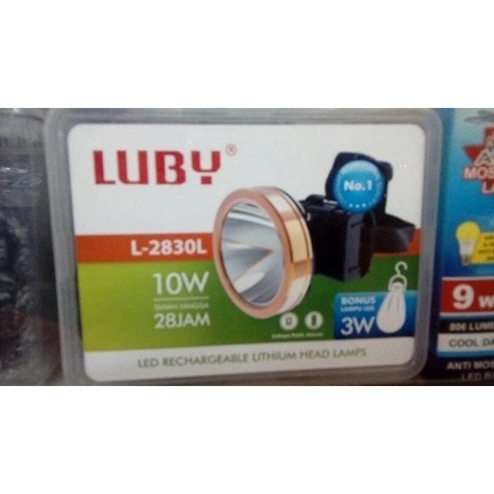 Senter Kepala Luby 2830 10 Watt / Head Lamp Luby L-2830 - Putih