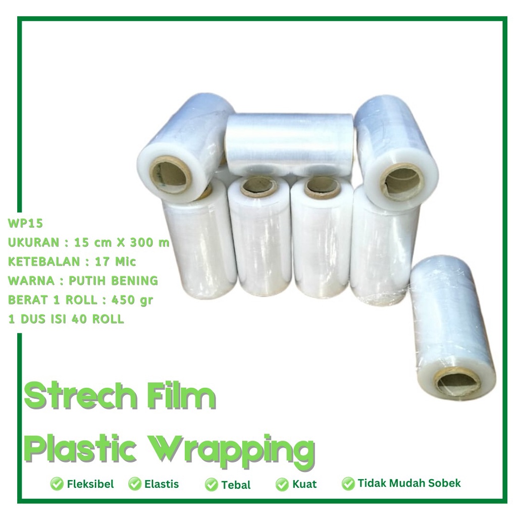 Strech Film Plastik Wrapping Plastik Wrapp (WP15-1 Roll)