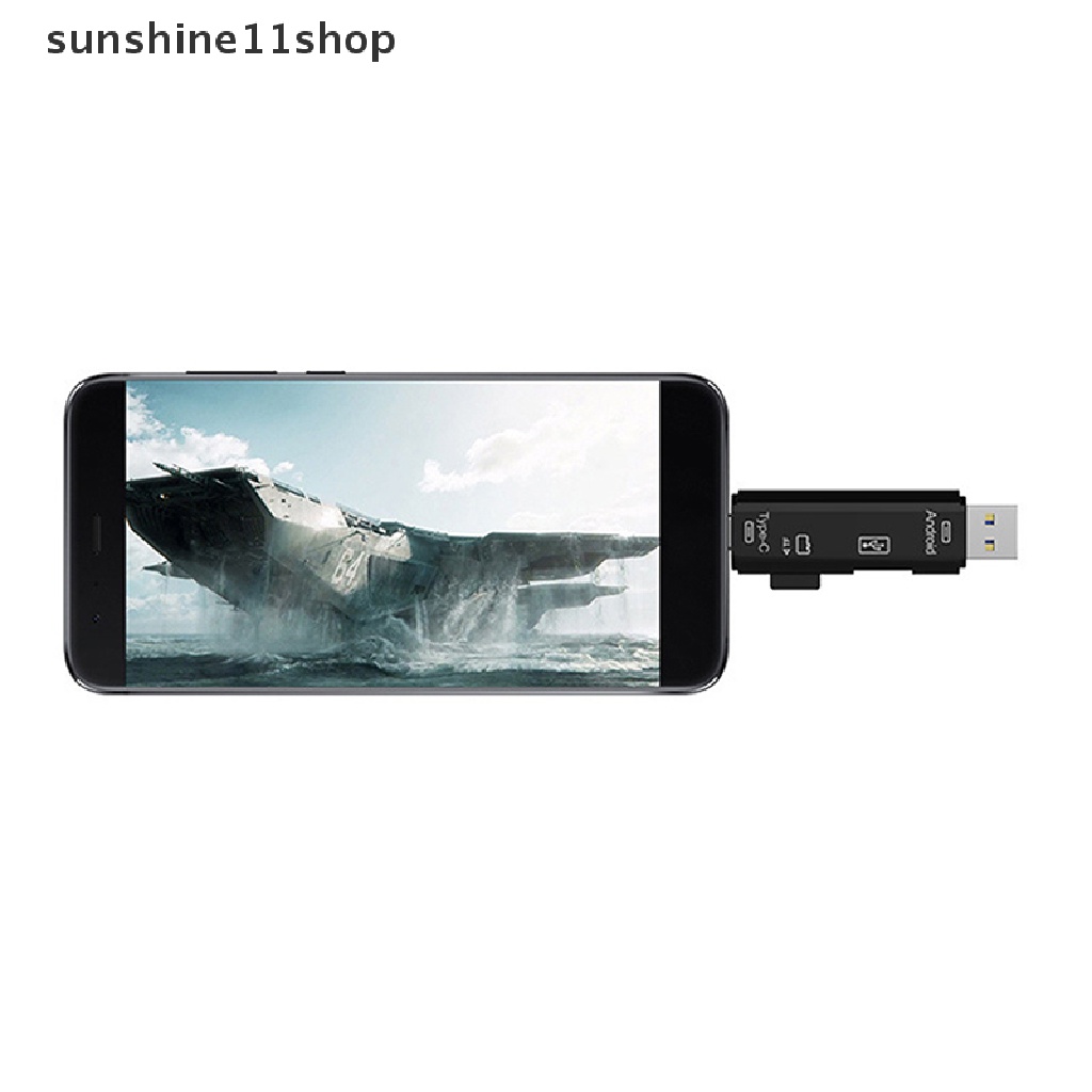 Sho 5in1 OTG Card Reader Multi-in-one Adaptor Pembaca Kartu Memori SD TF USB Mikro N