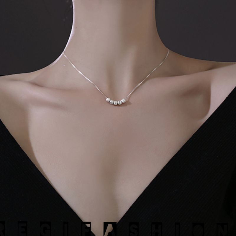 Kalung Wanita Titanium Kalung Wanita Korea Bola Beruntun Kalung Wanita Lapis Emas 18K Anti Karat Tidak Luntur