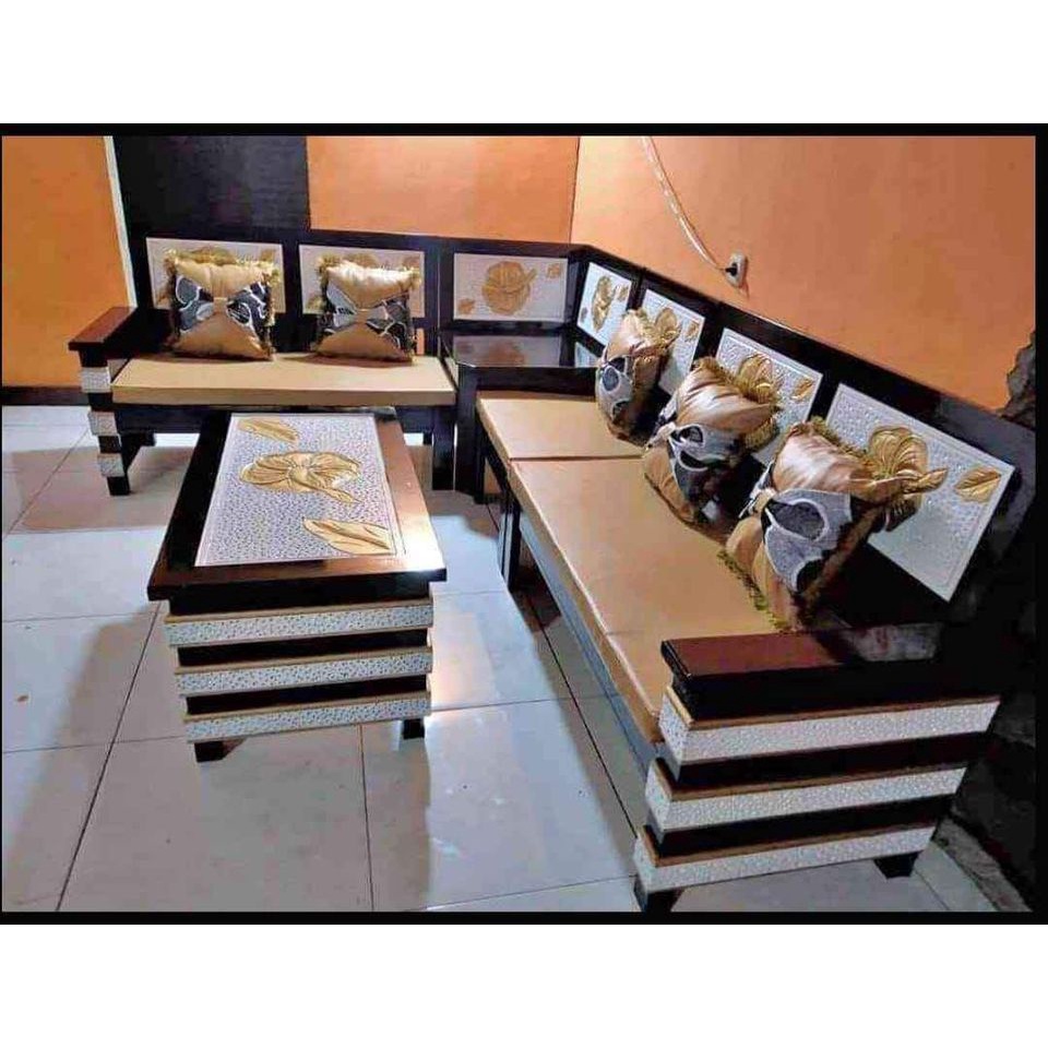 Kursi Tamu Pojok Kayu Jati Robot/Kursi Sudut Minimalis