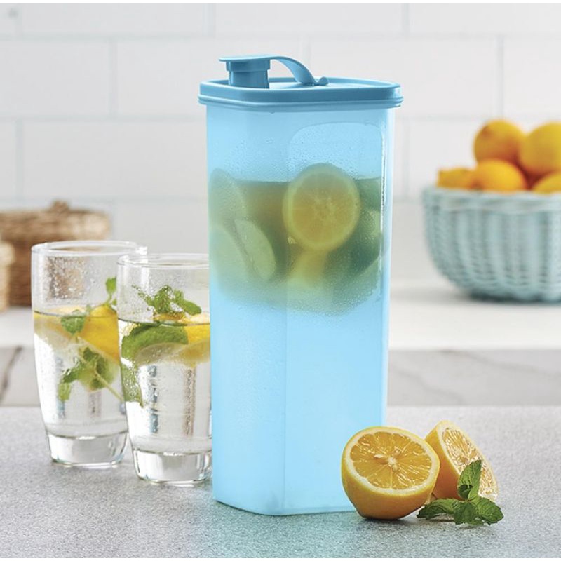 Slim line tupperware ukuran 2liter warna hijau & tosca