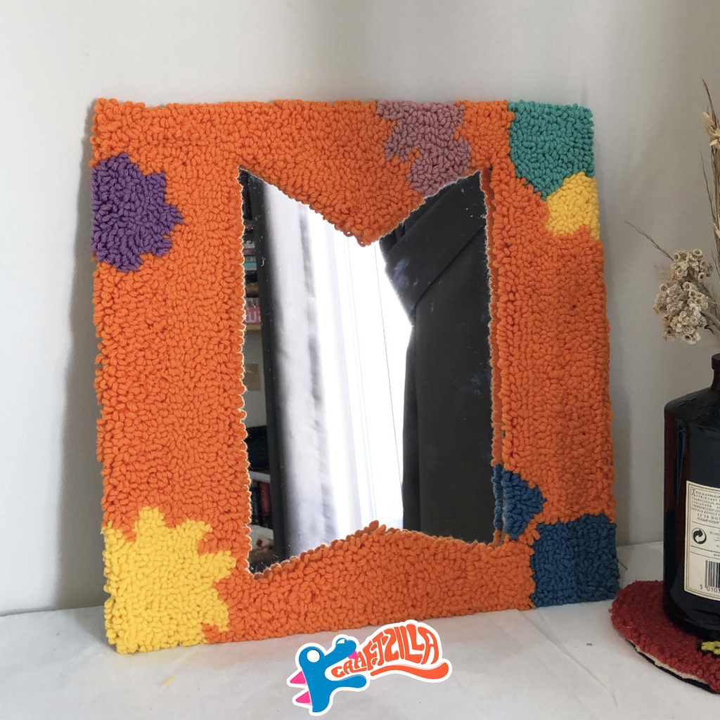 [craftzilla] punch needle tufted mirror BTS Army ( cermin aesthetic )