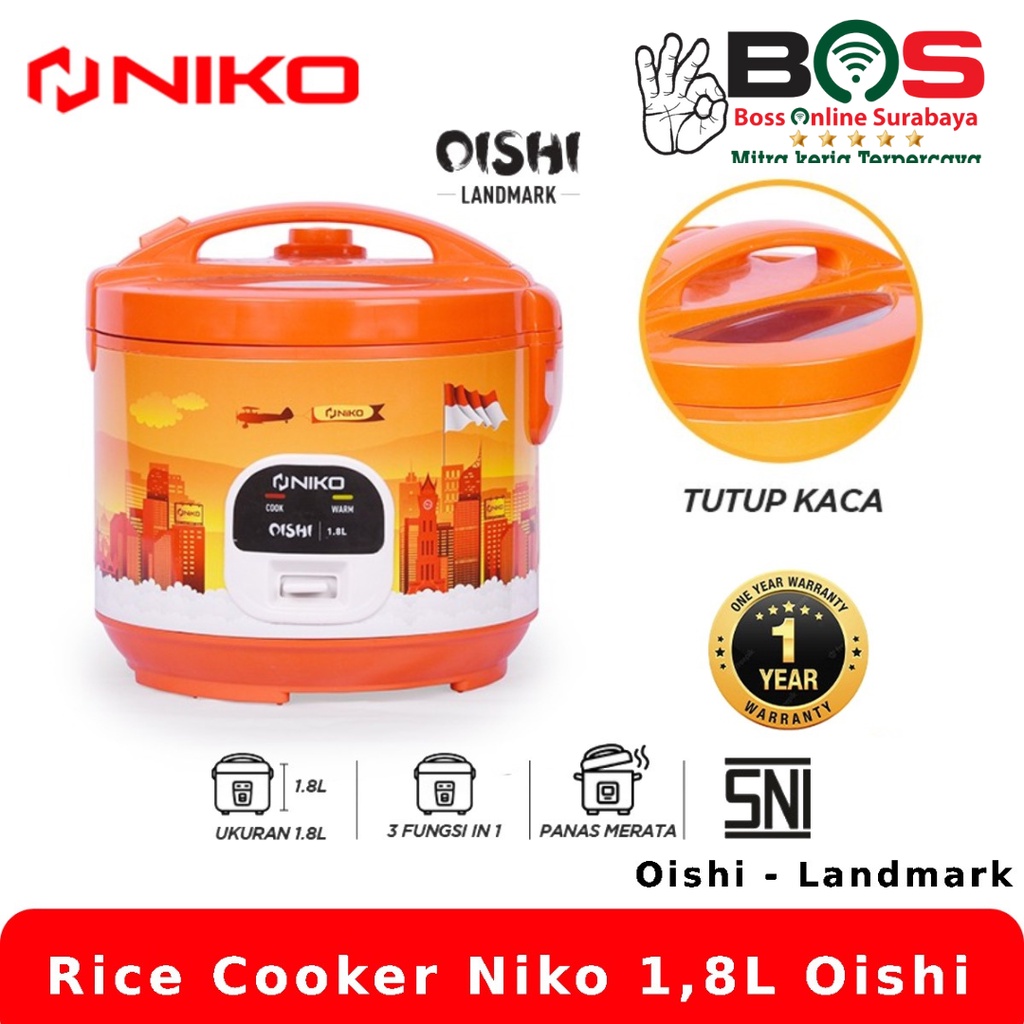 Niko Magic Com Rice Cooker 1,8 Liter 3 in 1 Tutup Kaca Oishi Amazon Batik Landmark Rice Cooker 3 in 1