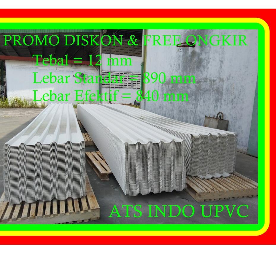 ☁ ATAP UPVC Lebar 890mm Tebal 12mm SETARA ALDERON 830 ◙