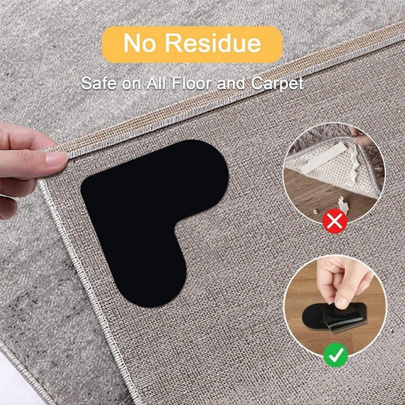 4pcs/pack Dapat Digunakan Kembali Bentuk Hati Non-Slip Karpet Gripper Pad/Kamar Mandi Dapur Lantai Karpet Pad Tetap PU Stiker