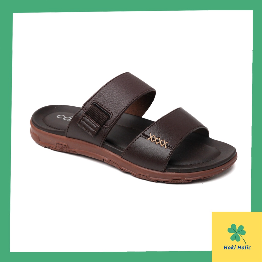 Sandal Kulit Pria Slop Carvil Original - Sendal Slide Pria Kulit Original Carvil