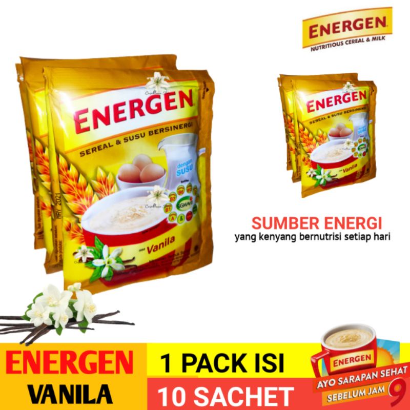 

Energen VANILA 32gram (10 sachet) sereal susu sarapan 1 Renceng isi 10