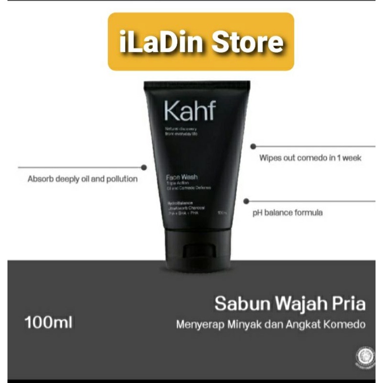 Kahf Triple Action Oil and Comedo Defense Face Wash 100ml - minyak dan komedo