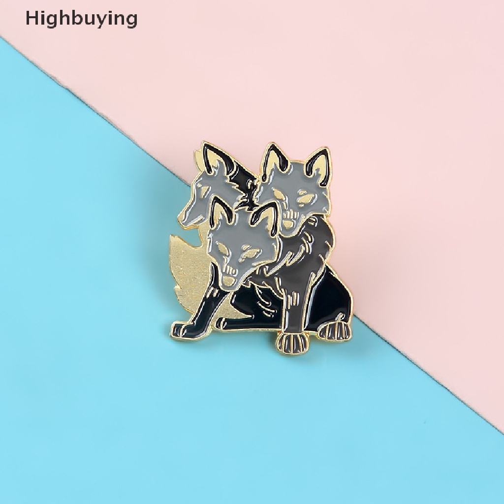 Hbid Pin Mythoy Yunani Kuno Tiga Serigala Hell Anjing Bros Pin Logam Enamel Kerah Jas Ransel Lencana Pin Hadiah Glory