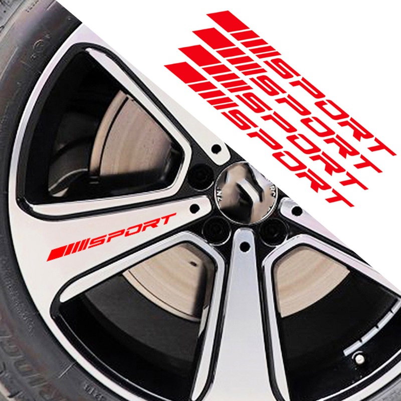 4pcs Stiker Hub Roda Mobil Aksesoris/Strip Dekorasi Velg Ban Untuk Truk SUV Self-adhesive Tahan Air Mengemudi Stiker