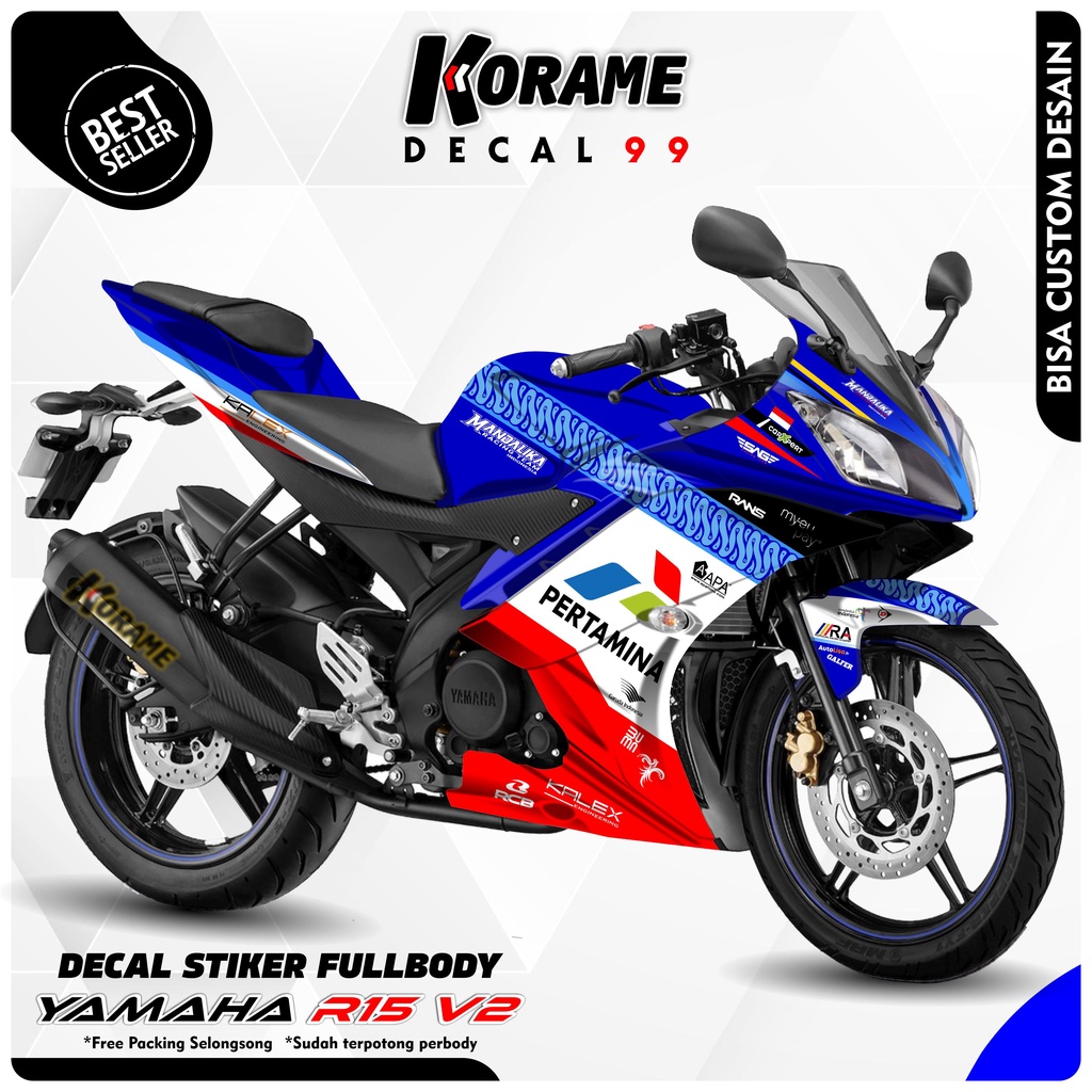 Decal Stiker R15 V2 - Motif Mandalika Racing Team Fullbody