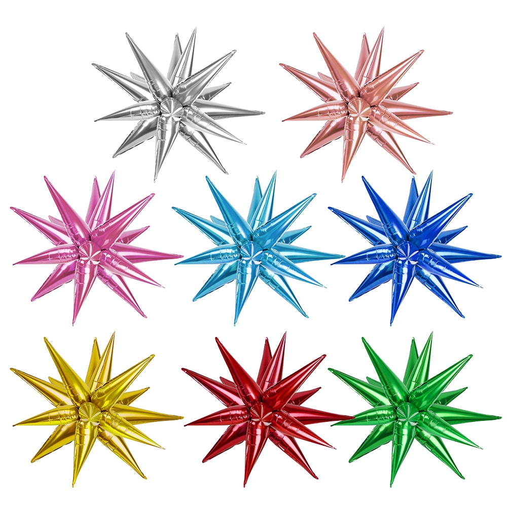 10 Pcs DIY Exploding Star Droplet Glow Conical Aluminum Film Balloons / Gold and Silver Aluminum Film Droplet Balloon / Children's Birthday Cartoon Toy / Party &amp; Wedding Decorations