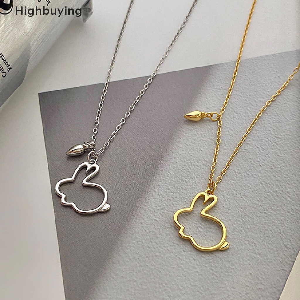 Hbid Zodiak Kelinci Liontin Kalung Perempuan Choker Aksesoris Lobak Berongga Keluar Lucu Fashion Perhiasan Hadiah Perak Klavikula Necklace Glory