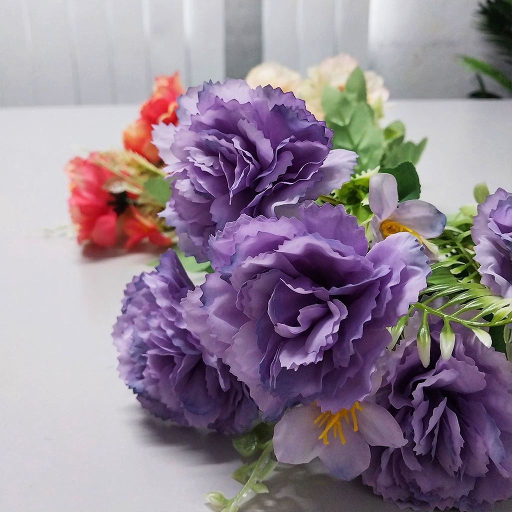 Bunga Hydrangea Mix Buket Hias Tangkai Ornamen Pajangan Dekorasi Rumah Import Artificial Flower Vas Azgalery PBP151