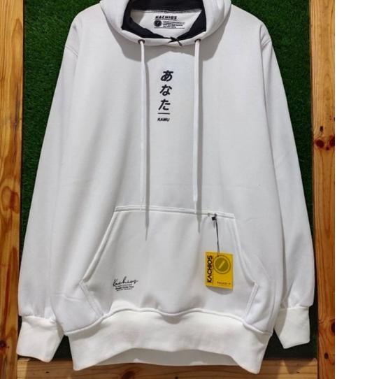 ♪ Sweater hoodie Putih pria switer cowok kachios hoodie simple terbaru jaket sablon Jepang ➵