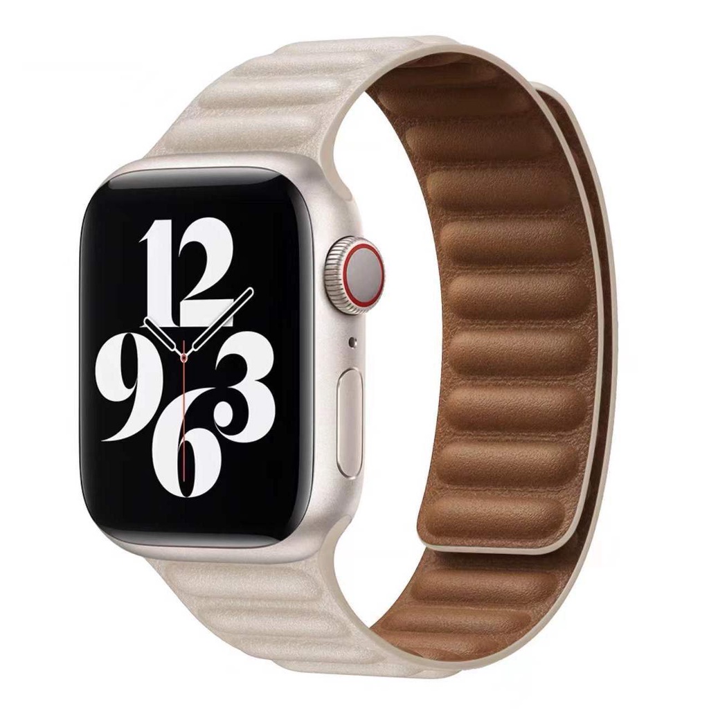 Strong Magnetic Lock Leather Strap for APPLE WATCH 7/SE/6/5/4/3/2/1 iWatch Genuine Leather Loop Band