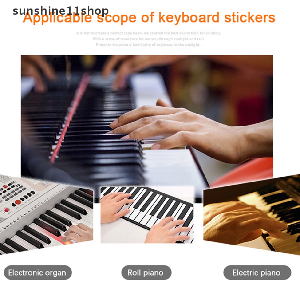 Sho 49.54.61.88 Piano Key Sticker Keyboard Piano Stave Note Stiker Simbol Decal N