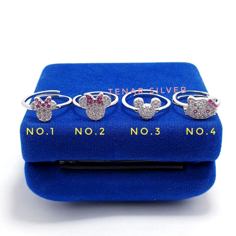 Cincin Anak Silver Asli 925 Lapis Emas Putih - Cincin Bayi Cincin Balita Perak 925